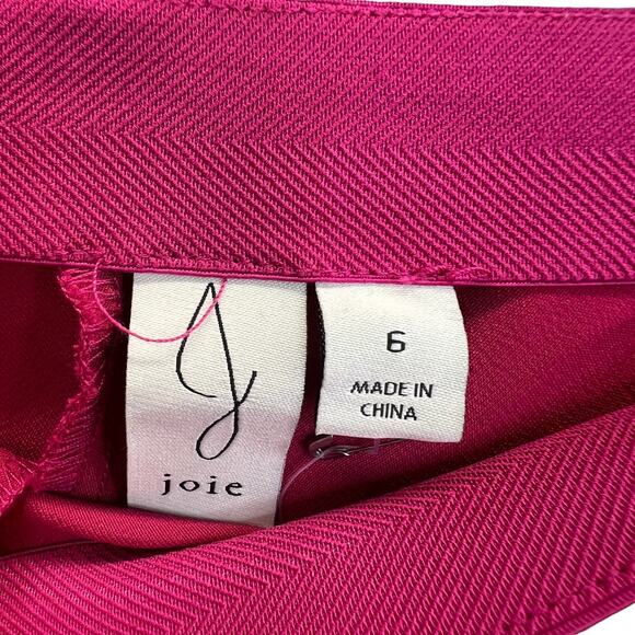 Joie Satin Pants Pink Size 6 Wide Leg Palazzo Cropped Flat Front Leg Pull On - Picture 2 of 7